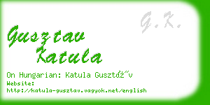 gusztav katula business card